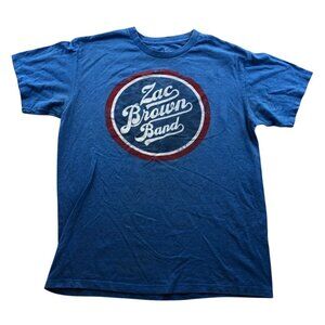 Lucky Justice Goods Mens T-Shirt Medium 2014 Zac Brown Band Graphic Tee Concert